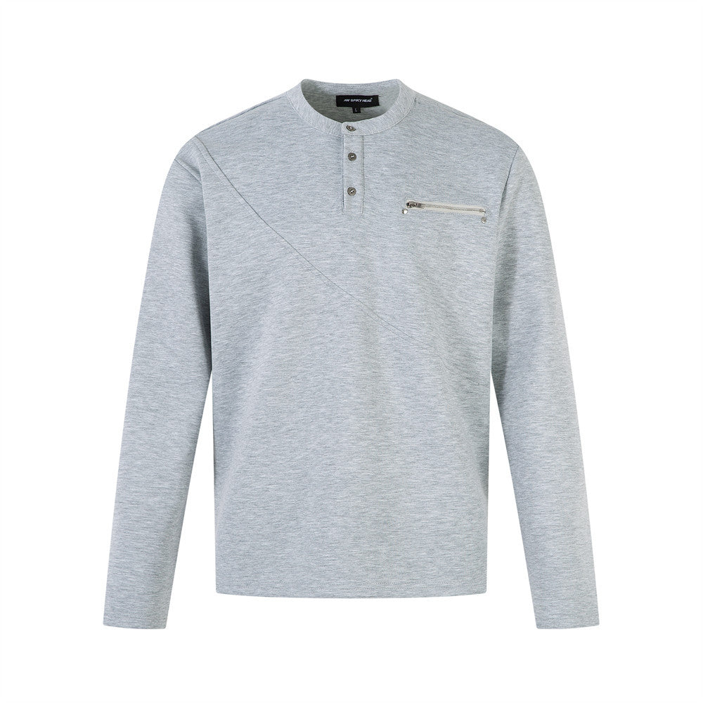 VOIDLINE™ Half-Button Round Neck Sweatshirt