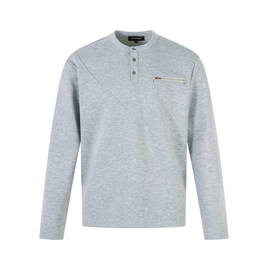 VOIDLINE™ Half-Button Round Neck Sweatshirt