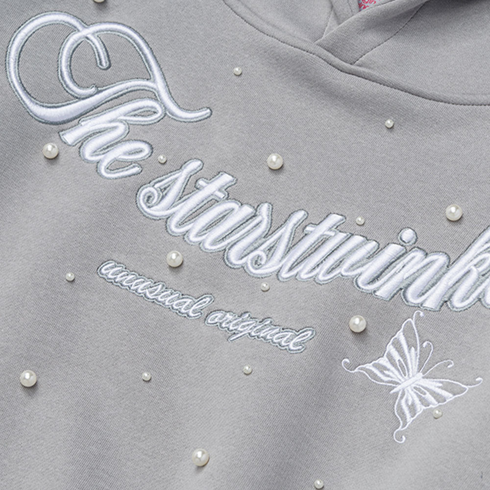 VOIDLINE™ Alphabet Embroidered Nail Bead Hoodie