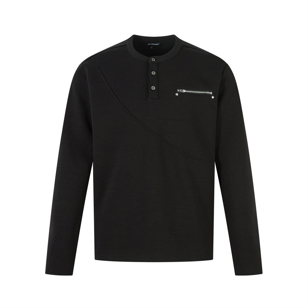 VOIDLINE™ Half-Button Round Neck Sweatshirt