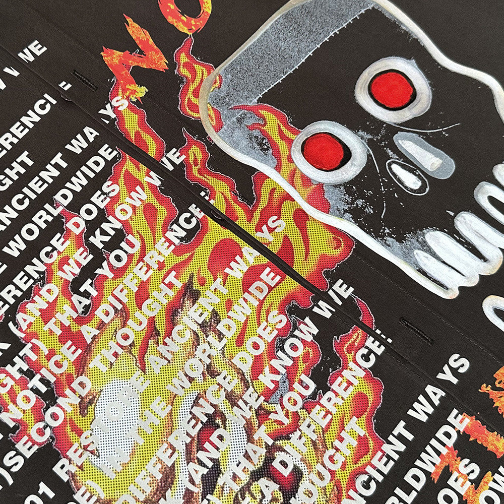 VOIDLINE™ Skull Print Open-Front Shirt