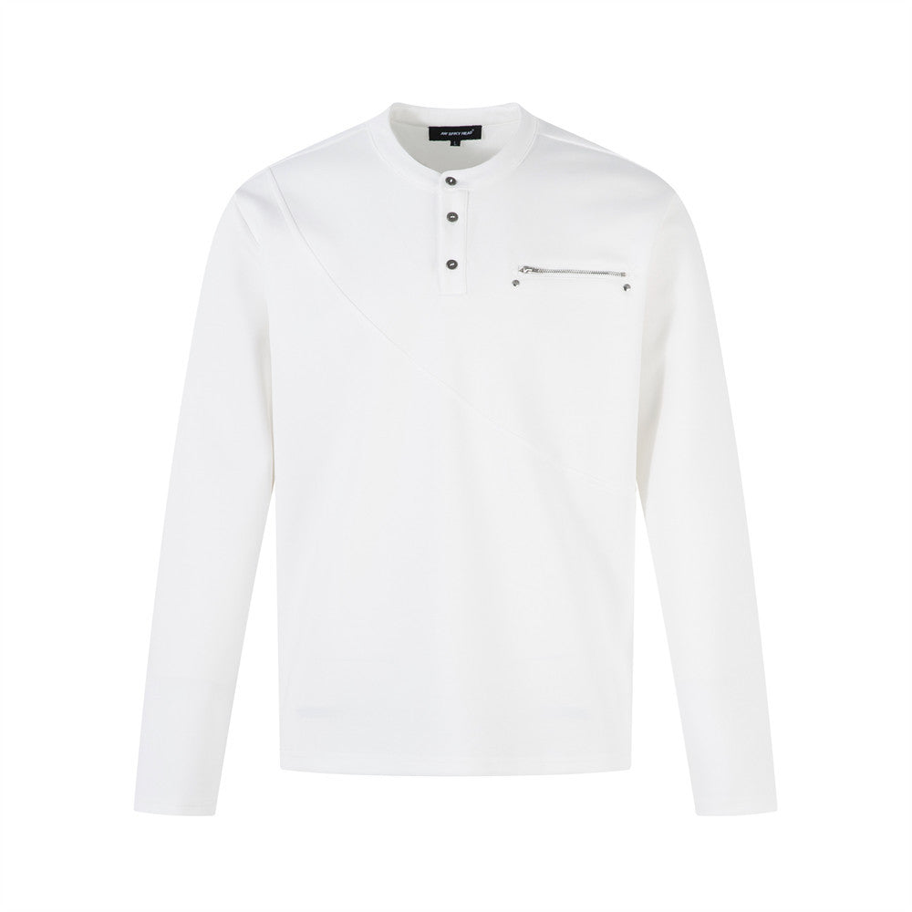 VOIDLINE™ Half-Button Round Neck Sweatshirt