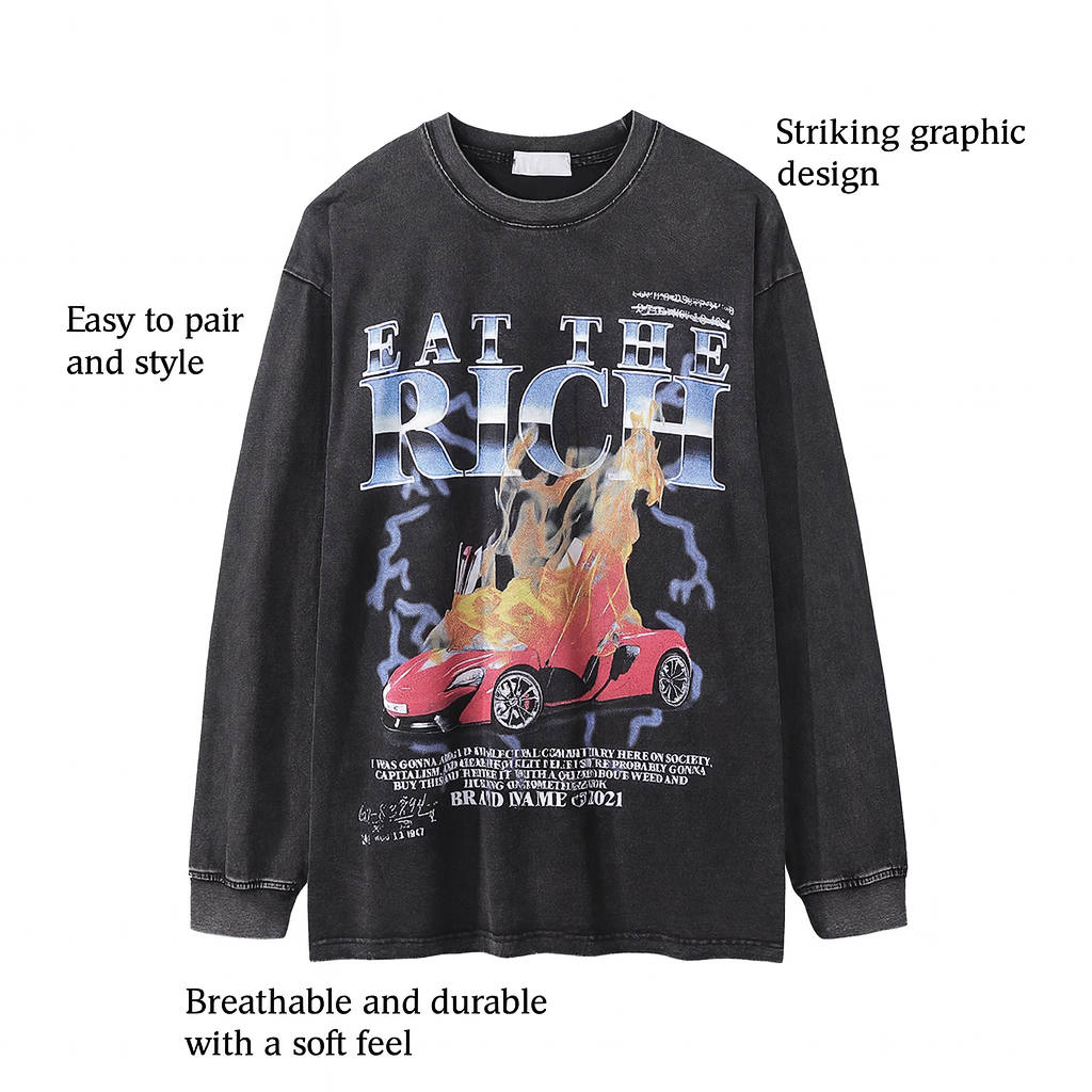 VOIDLINE™ Flame Printed Long Sleeved Shirt